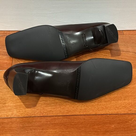 NWOT Paul Green Munchen Loafer Block Heels Square Toe Burgundy Leather Size 6.5 - Picture 4 of 9